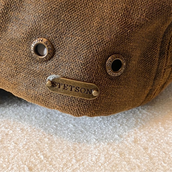 STETSON Martha's Vineyard Oilskin Baseball Cap Hat Adjustable Western Trucker - Picture 8 of 11